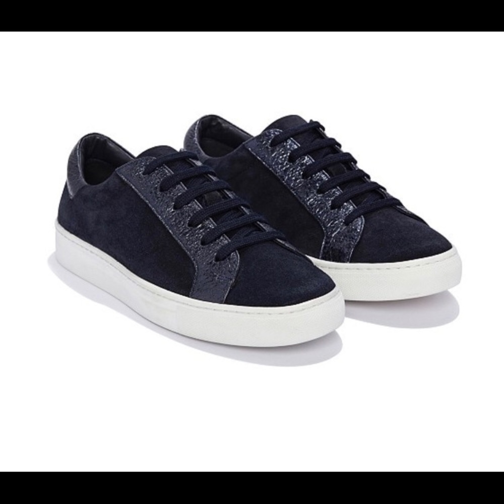 The White Company lace up sparkle panel sneakers